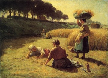 Gleaners at Rest aka Nooning landscape John Ottis Adams Oil Paintings